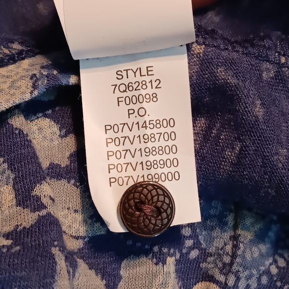 Lucky Brand Womens 2X Blouse Blue Floral Paisley Top Boho - Picture 10 of 10